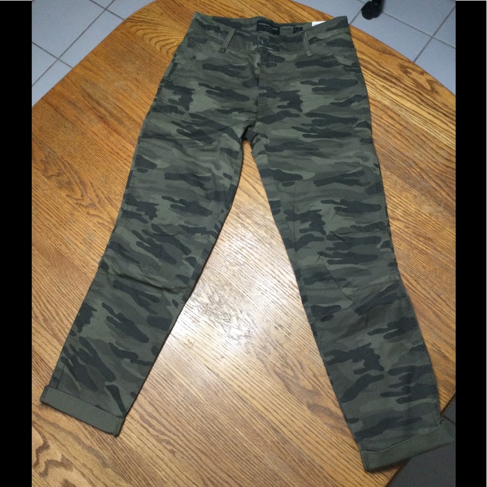 Lucky Brand The Cargo Camo Print Twill Pant NWT